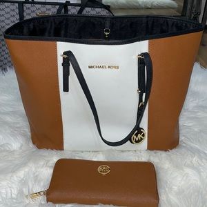 BRAND NEW Michael Kors Designer Leather Tote Bag & Matching Wallet NEVER USED